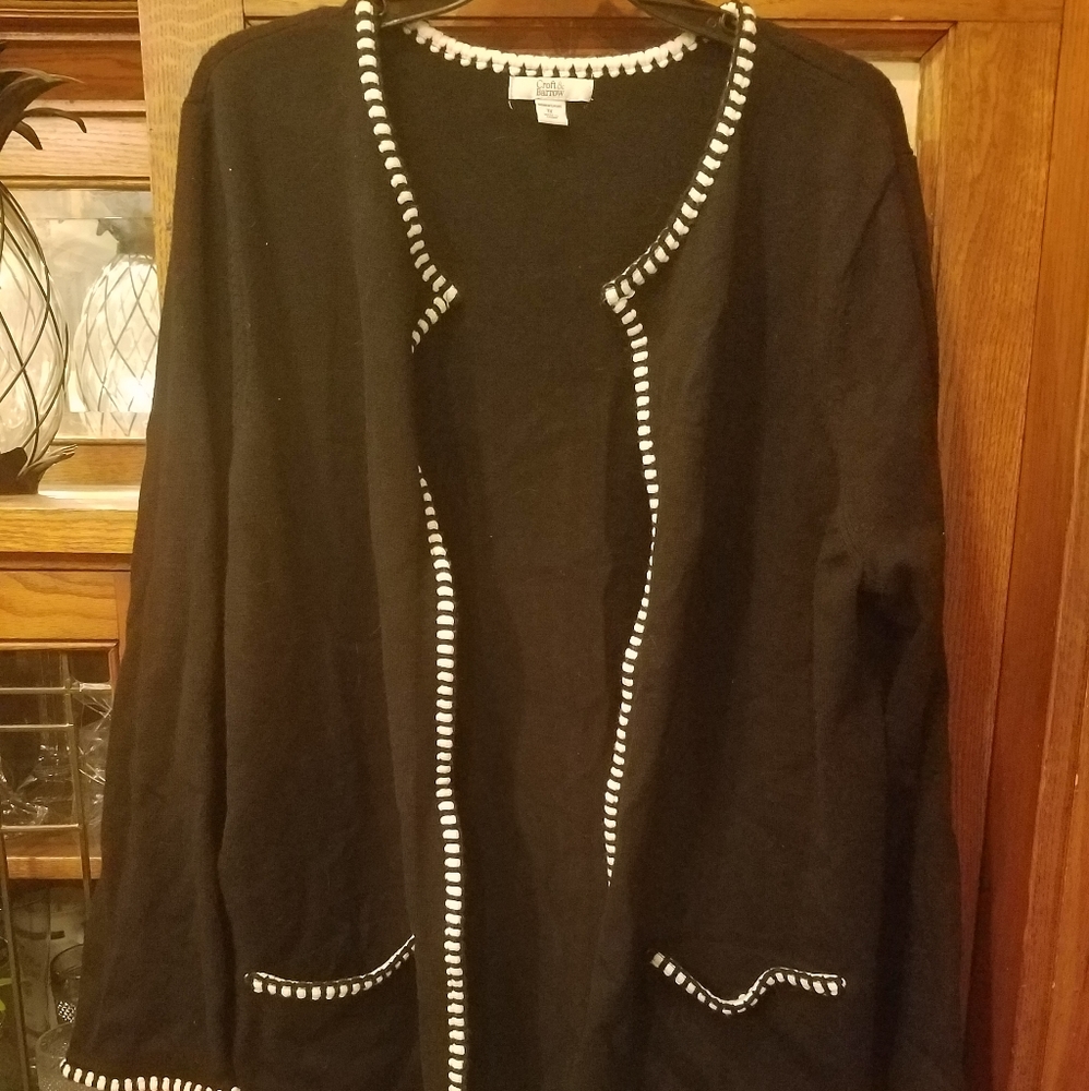 Black Sweater with White Accents